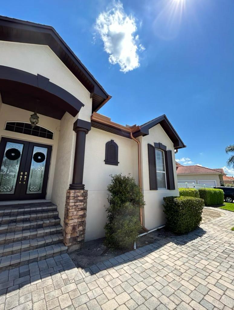 Beautiful copper gutter installation