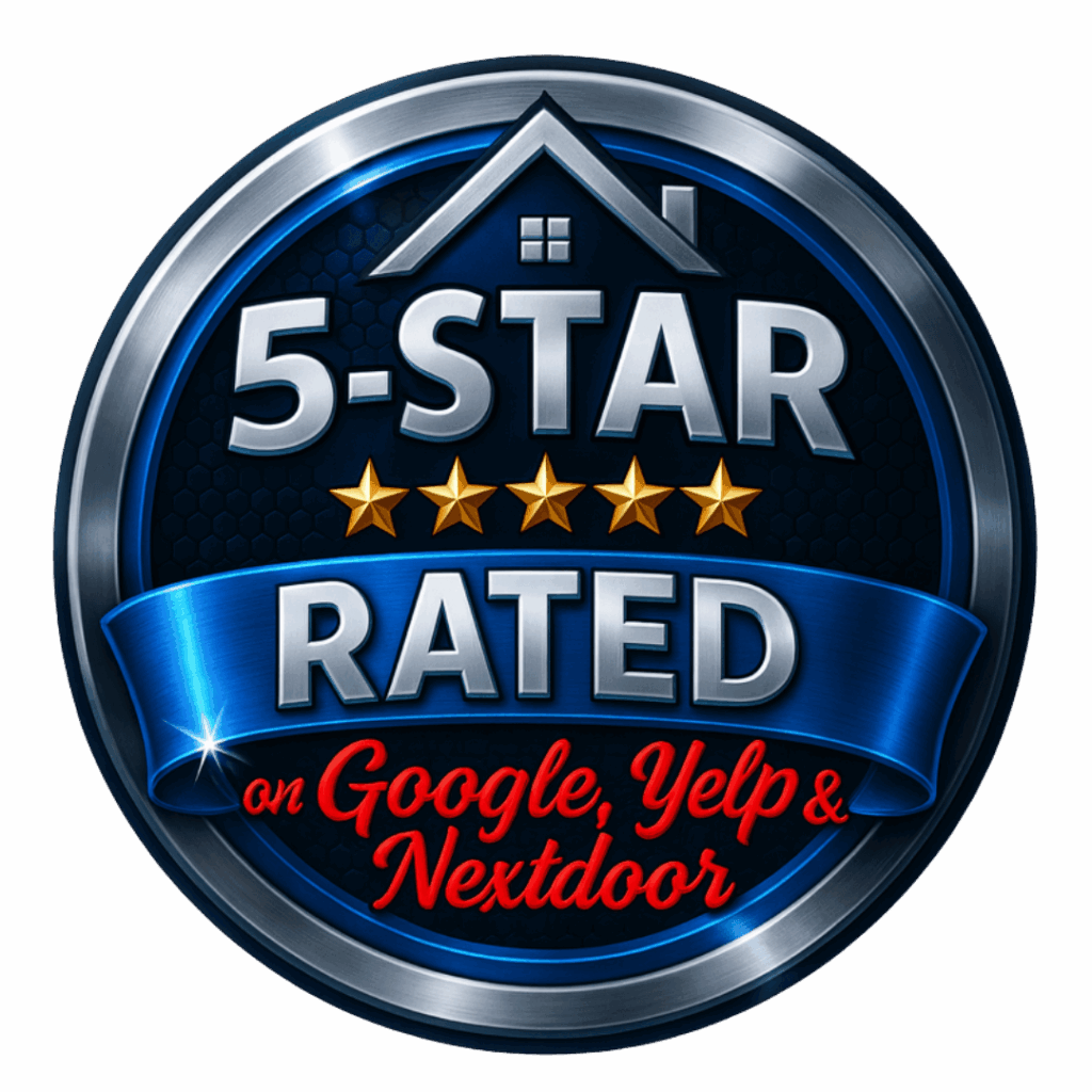 5-star rated on zgoogle, Nextdoor and Yelp