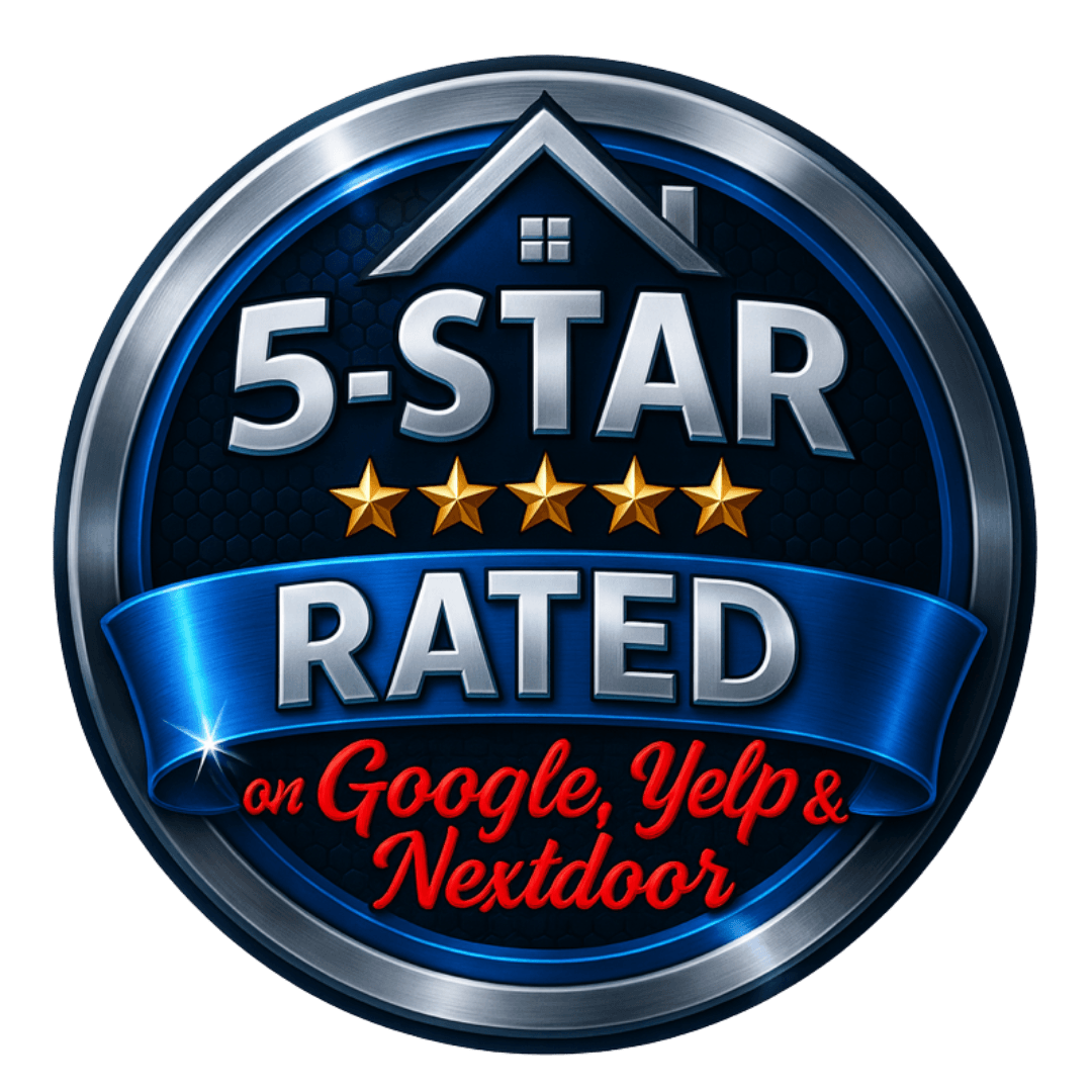 5-star rated on zgoogle, Nextdoor and Yelp